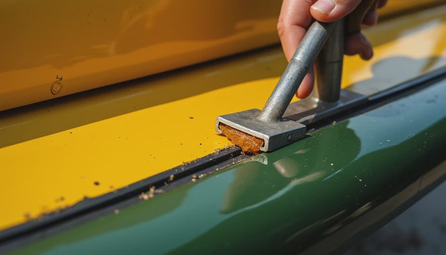 Visual context for fusing bumper with fiberglass lip