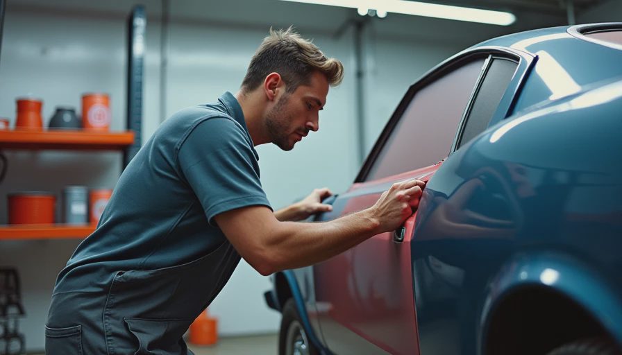 Visual context for how to blend paint on car